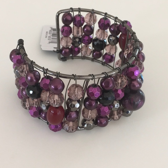 NWT Cookie Lee Shades of Purple Cuff Bracelet - Picture 2 of 4